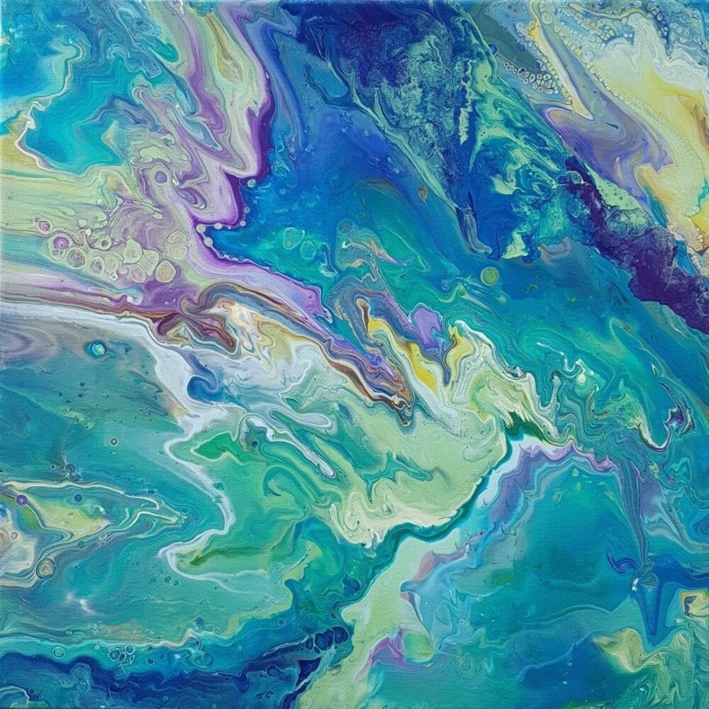 Acrylic Pour - Flowing Water