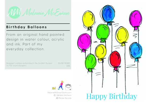 Happy Birthday Balloons downloadable card